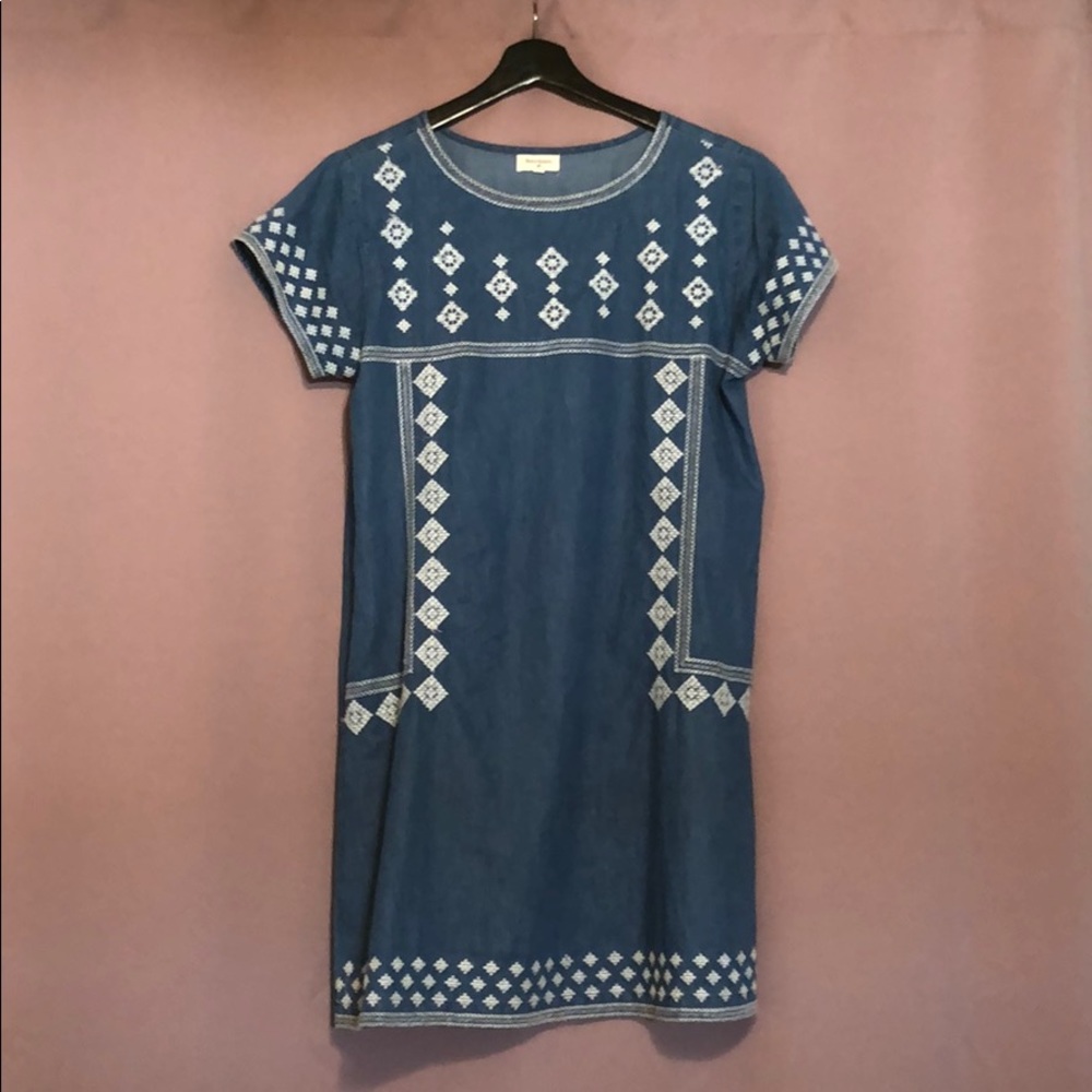 100% cotton blue-denim dress